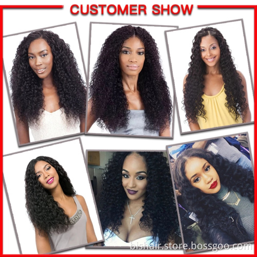 8A Great Brazilian Kinky Curly Hair Wave No Tangle No Shed For Black Color Curly Hair Weaving Natural  Extension Wigs Wholesale